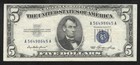 1953  5 Silver Certificate  blue Seal  Old Five Dollar Bill Vf  Free Shipping 