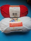 Bernat Softee Chunky Yarn Lot Of 2 Skeins - Red white 3 5 Oz