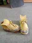 Antique Native American Sioux Cree Indian Cheyenne Beaded Mukluks Flat Moccasins