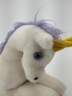 Vintage Dakin Unicorn 1979 Vguc White With Purple Hair Plush Toy Stuffed Animal
