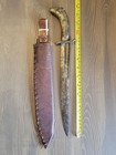 Custom Made Civil War Era Parts Brass Handle Fighting Knife    Custom Sheath