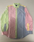 Polo Ralph Lauren Size L Slim Fit Men s Multicolor Long Sleeve Point Collar 
