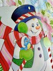 Vintage Christmas Snowman Die Cut Decoration Flocked