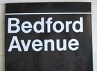 Retired New York Subway Train Station Metal Sign Bedford Avenue Brooklyn Nyc