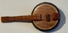 Vintage Miniature Wooden Banjo W  Strings  Pin brooch musical Instrument Novelty