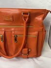 Six Pack Fitness Orange Tote Bag Meal Prep Compartments  Inner Pockets Gold Zip