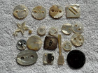 Vintage Antique Button Lot Shell Mop Man In The Moon Stars Novelty Large 2 75 