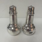 Silver Plated Metal Salt And Pepper Shaker Set Vintage Collectible Nice
