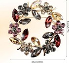 Vintage Style Crystal Rose Flower Brooch Pin Rhinestone Pearl Look Wedding Gifts