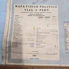 Vintage 1982 Large Cloth Wall Map Of Peru 39   28 