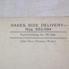 John Deere Side Delivery Rake 553 594 Series Parts Manual Book Catalog Tractor