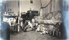1950s Photograph Little Girl With Dolls Christmas Day Presents