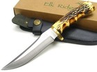 Elk Ridge Bone Straight Full Tang Hunting Fixed Blade Knife   Sheath  Er-027