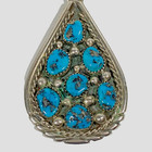 Beautiful Tommy Moore Navajo Multi-stone Blue Turquoise Sterling Silver Pendant