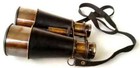 Antique Brass Marine Vintage Nautical Binocular With Black Leather Belt