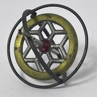 Vintage Metal Gyroscope Spinning Top Toy 1970s Red Star Center