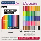 108 Sheets Colored Cardstock 8 5  X 11   50 Assorted Colors 180gsm 65lb Construc
