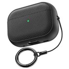 For Airpods Pro 3 2 1 Airpods 4 Pu Leather Texture Protective Case W  Keychain