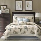 King Comforter Set Country Cottage Modern Farmhouse Birds Foliage Charming 7pc