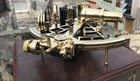 Nautical 9  Brass Sextant With Wooden Case Polished Navigation Working Marine