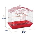 Prevue Pet Products Barn Bird Cage W  Wood Perches   Feeder Cups - Red