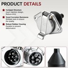 Heavy Duty 7 Pin Round Trailer Socket Connector Semi Trailer Truck Light Wiring