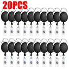 20 Pcs Retractable Reel Clip Id Card Badge Holder Key Ring Carabiner Usa Stock