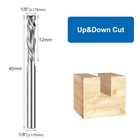 1 8  Shank Cnc Spiral Router Bit Up down Cut Carbide Compression End Mill 2flute