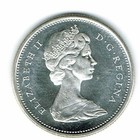 1967 Canadian Uncirculated Business Strike Silver 25 Cent Coin 
