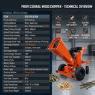 18hp Wood Chipper 500cc Gasoline 6  Max Branch Diameter Electric Start Free Ship