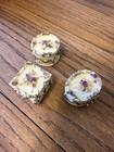 Set Of 3 Floral Trinket Boxes W  Rose Decoration   Ornate Lids