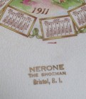 1911   1912 Souvenir Advertising Plate  nerone The Shoeman  Bristol Rhode Island