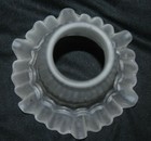 Vintage Frosted Glass Lamp Shade Ruffled   beautiful Lace Drop Pattern  
