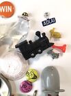 Vintage Junk Drawer Lot Button Pinbacks  Toys  Toy Parts Etc