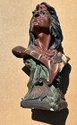 1930s Hiawatha Indian Chalkware With Id  Eighteen Inches High - Label On Bottom