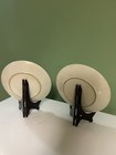12    Oriental Rose Canton Porcelain Plate For 2 With Stands