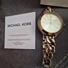 Michael Kors Mk3222 Slim Runway Champagne Dial Gold Tone Women s Watch