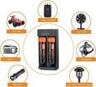 Universal Smart 2 Slots 18650 Battery Charger Set 4 Pack Orange And Black 