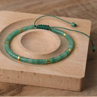 Green Aventurine Bead Natural Stone  Bracelet  Adjustable High Quality New
