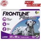 Front Plus For Dogs 45 To 88 Lbs 6 Doses 6 Month Supply New Free Shipping