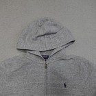 Polo Ralph Lauren Sweatshirt Hoodie Jacket Boys Youth M Zip Logo Pocket Gray