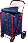 Folding Grocery Basket Cart Shopping Wheel Large Utility Laundry18 x15 x24  bag 