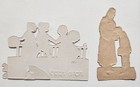 Jewish Die Cut Scrap Lot Of  2  Happy New Year Place Card   Rabbi And Lad