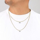 14k Yellow Gold 2 5mm Solid Curb Cuban Chain Link Mens Womens Necklace 20 