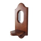 Vintage Wall Mirror With Shelf Solid Wood Decorative Wall Rack Hanging - Brown
