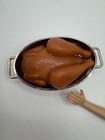 Vintage Tyco  Kitchen Littles Turkey   Metal Pan Barbie Food Thanksgiving Dinner