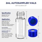 4000-autosampler Sample Hplc Vial clear Glass 9-425 Screw Cap 2ml Pre-slit Septa