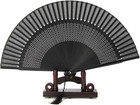 Silk Folding Fan  Bamboo Wood Hand Fan Japanese Vintage Retro Style Handmade    