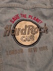 Vintage 90   s Lee Hard Rock Cafe London New York Light Denim Embroidered Jacket 