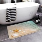 Bath Mat For Bathroom  Beach Starfish Sea Shell Washable Cover Floor Rug Carpets